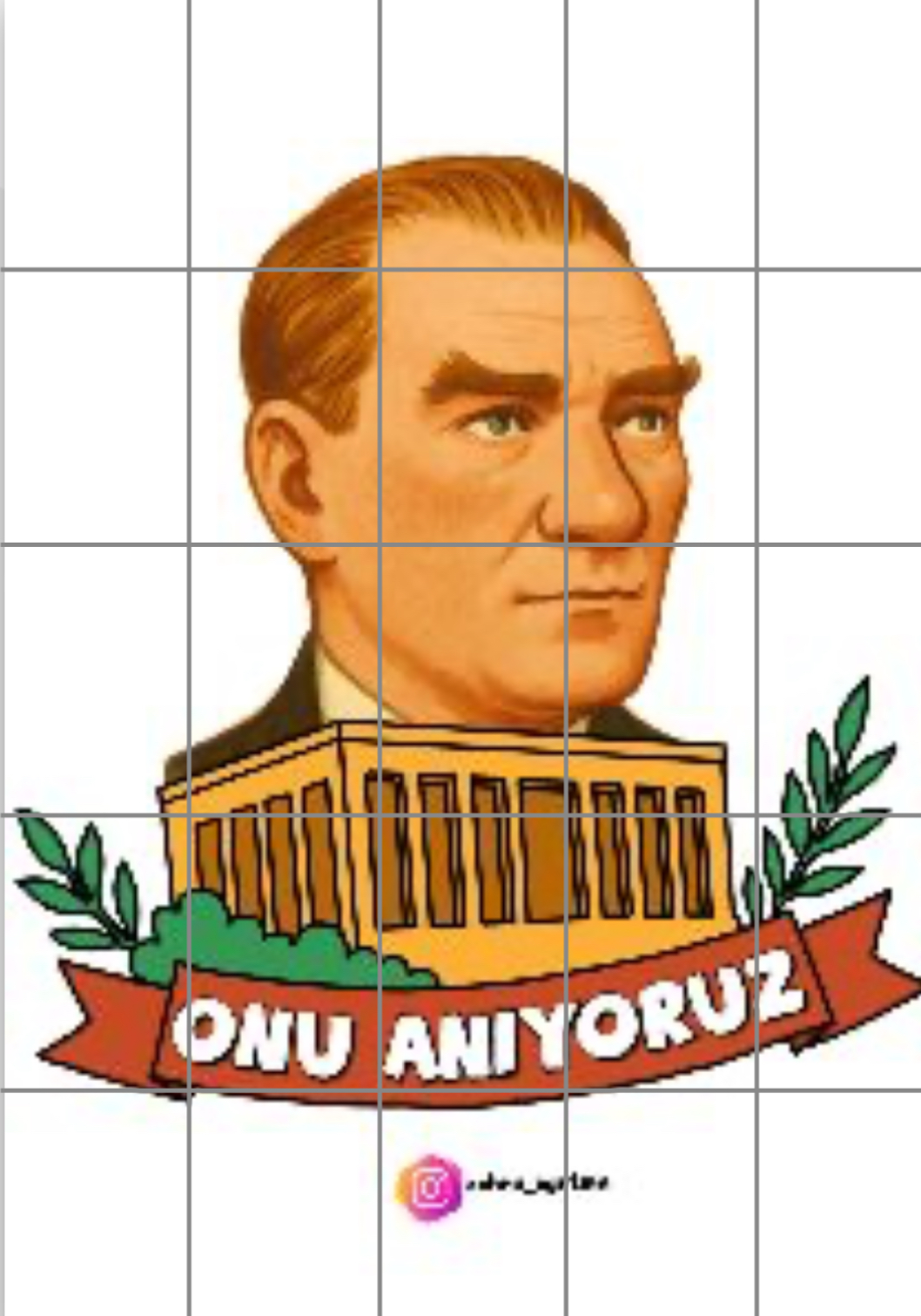 25 A4 Anıtkabir ve Atatürk Renkli 