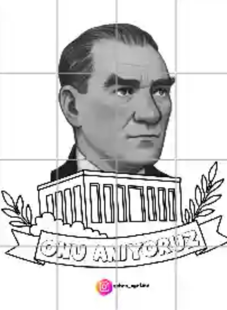 16 A4 Anıtkabir ve Atatürk Renksiz