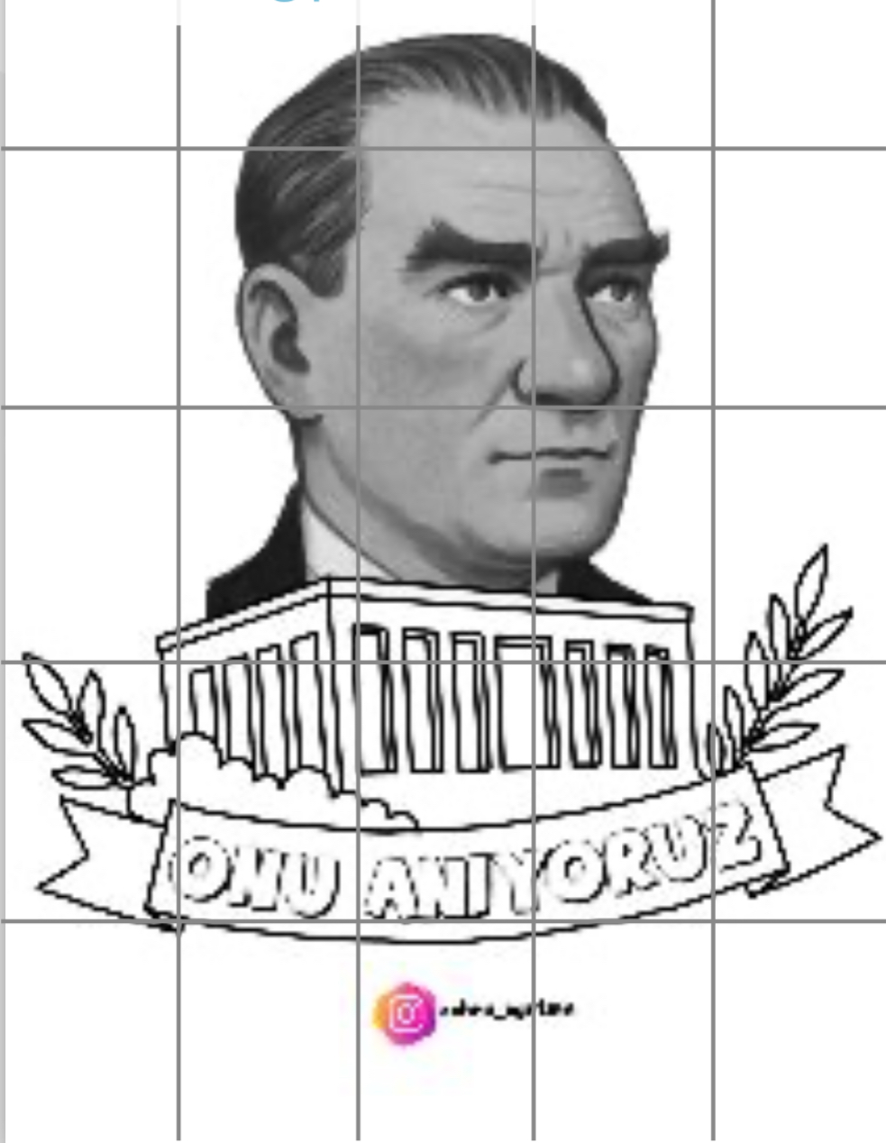 25 A4 Anıtkabir ve Atatürk Renksiz