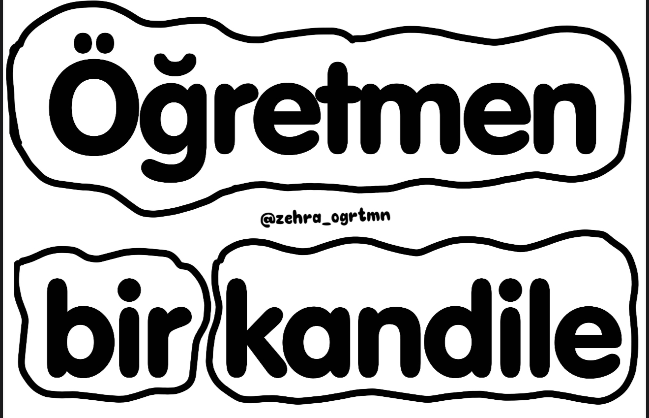 Öğretmen Bir Kandile Benzer Yazı Şablonu Küçük Panolar İçin 