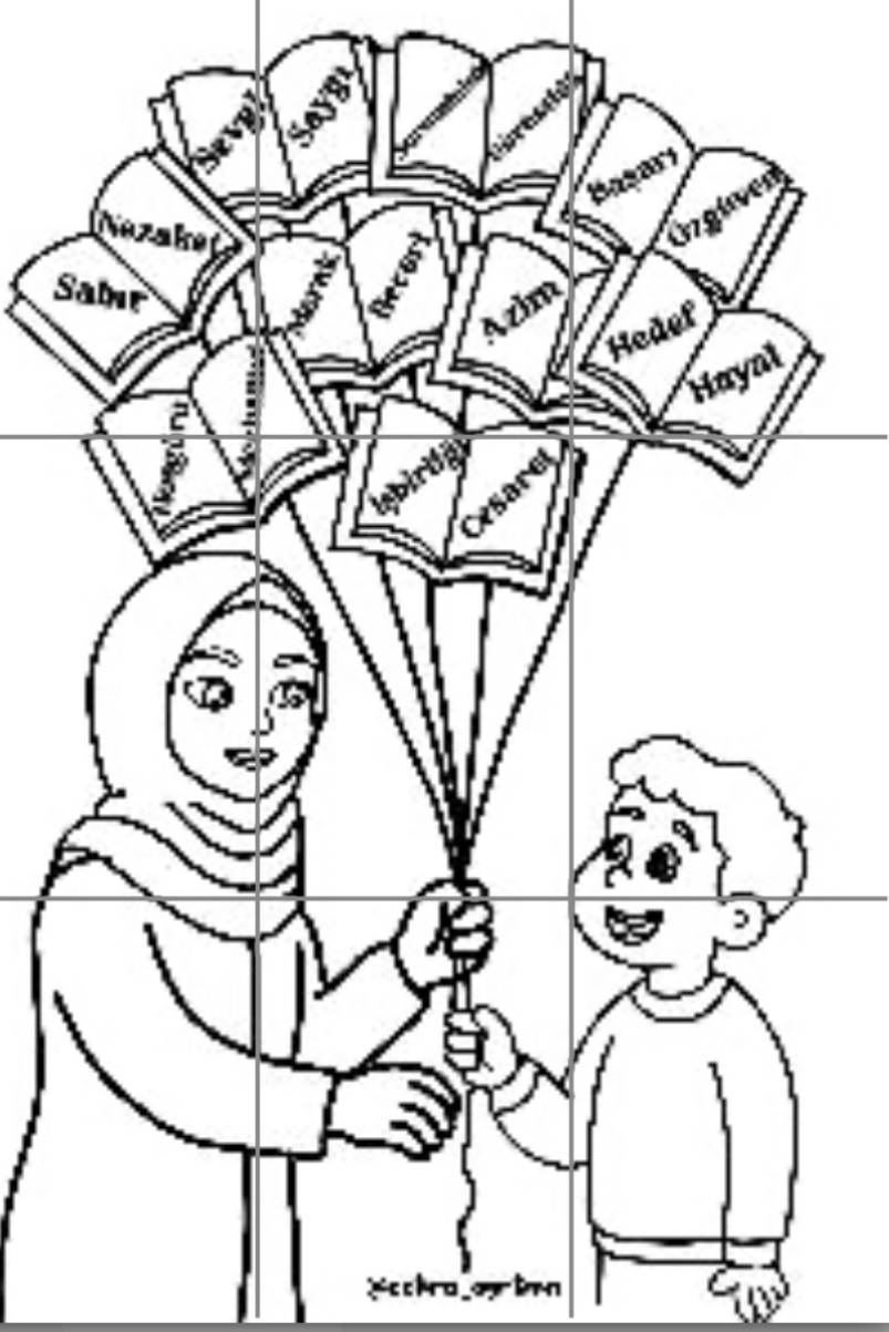 9 A4 Tesettürlü Kadın Öğretmen RENKSİZ