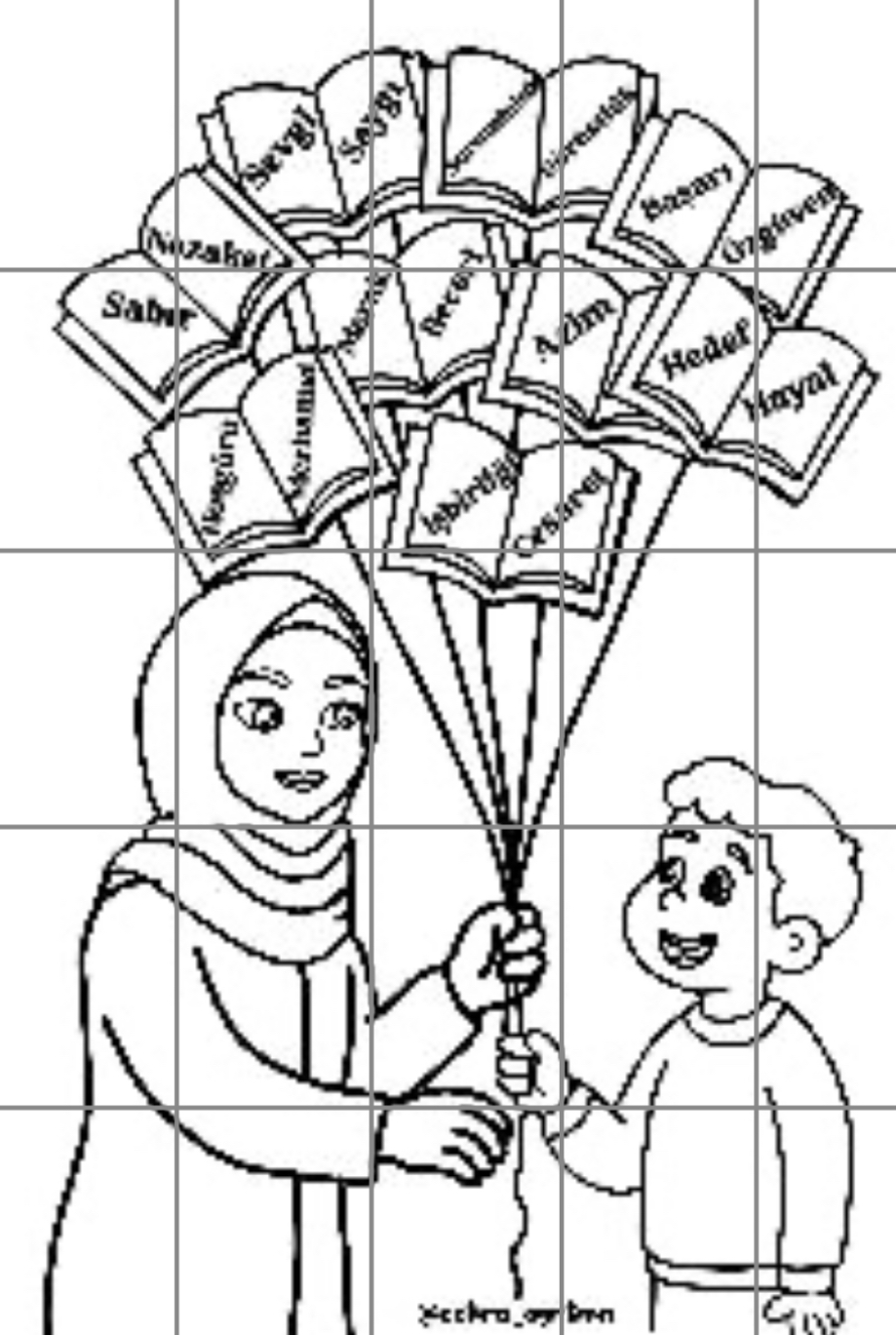 25 A4 Tesettürlü Kadın Öğretmen RENKSİZ