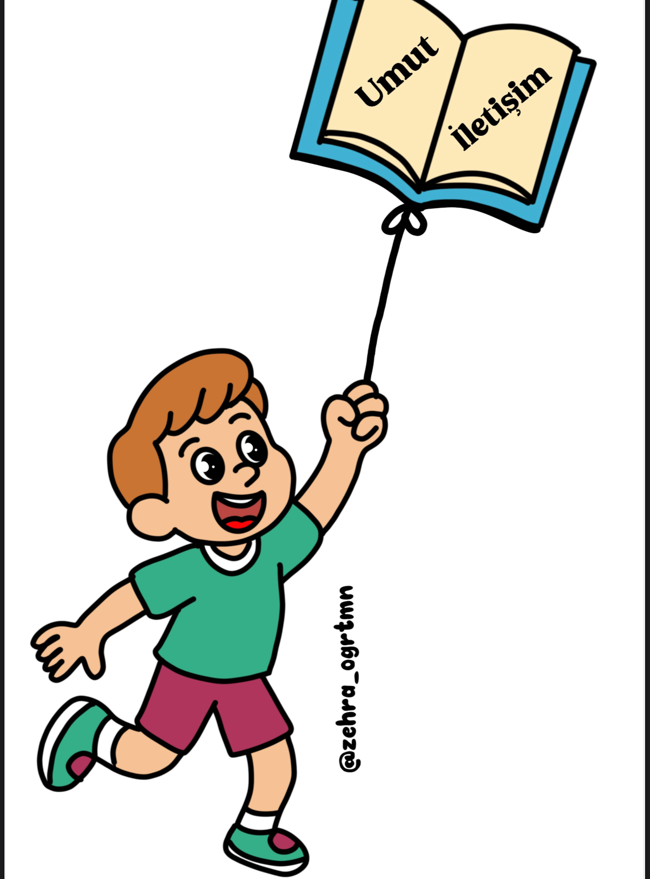 A4 Kitapla Uçan Çocuklar ve Bulutlar