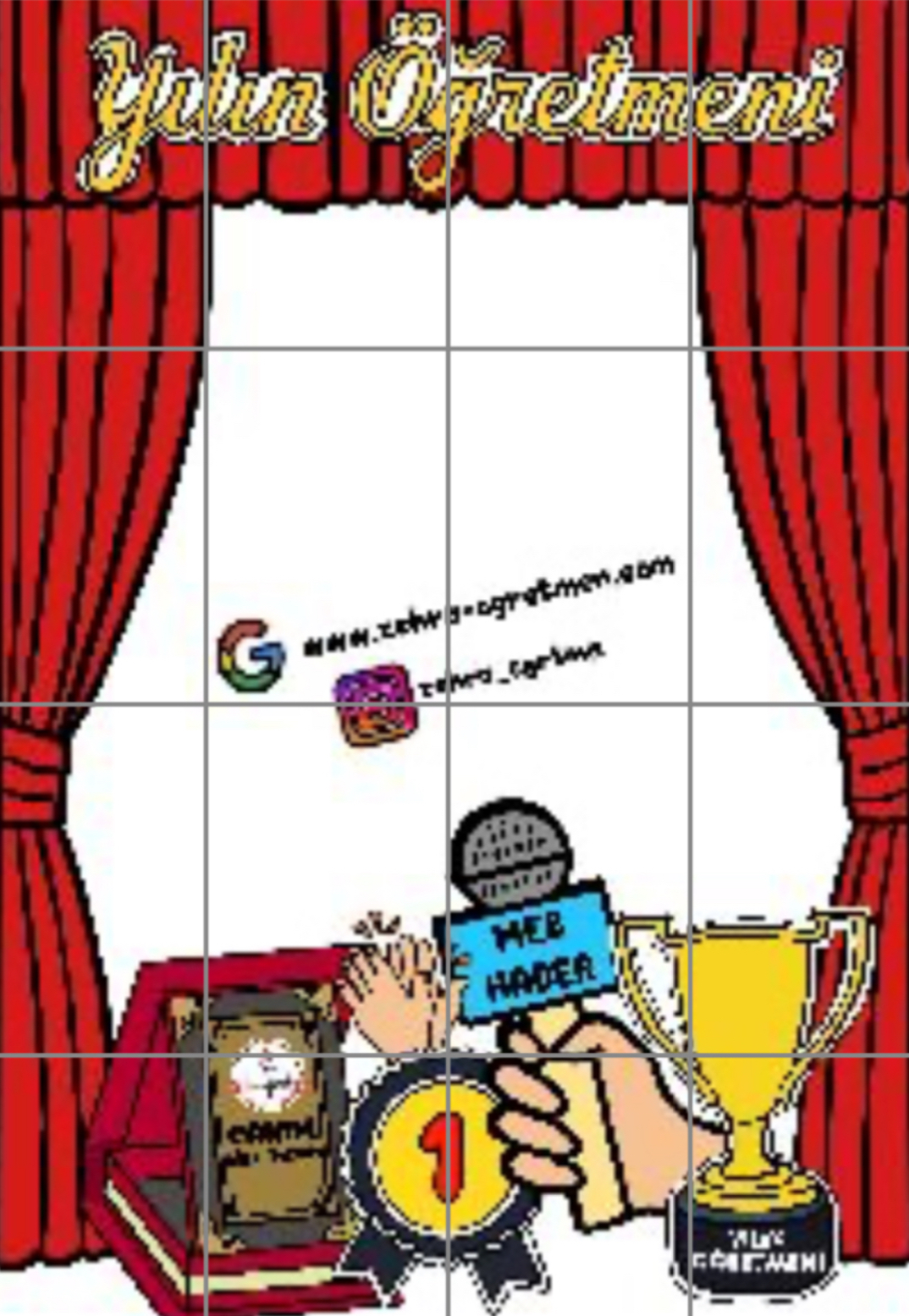 16 A4 Yılın Öğretmeni Çerçeve RENKLİ