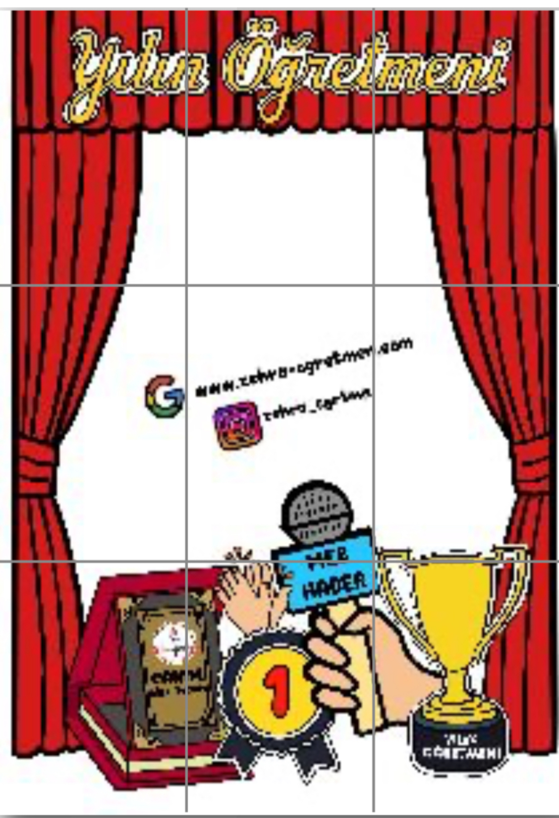 9 A4 Yılın Öğretmeni Çerçeve RENKLİ