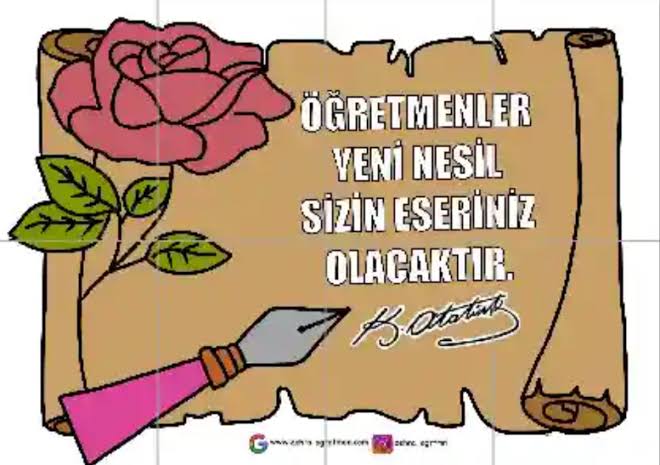 Öğretmenler Yeni Nesil Sizin Eseriniz Olacaktır 8 A4 