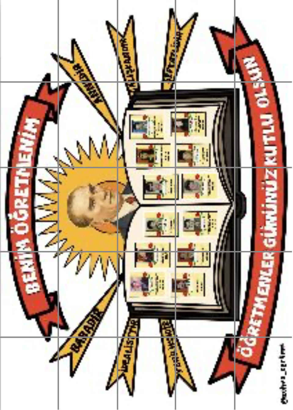 25 A4 Benim Öğretmenim Şehit Öğretmenler Panosu RENKLİ