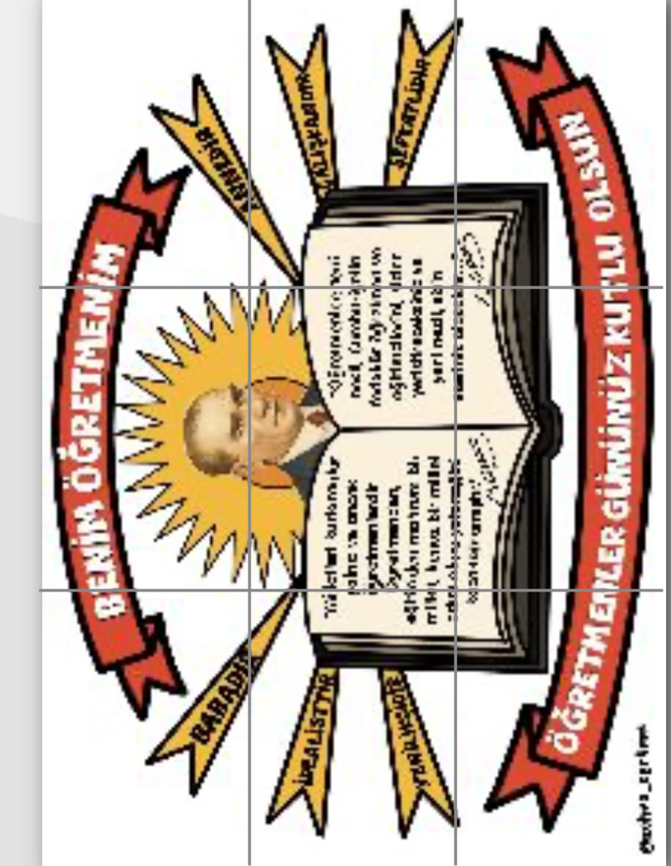 9 A4 Ben Öğretmenim Panosu Atatürk Sözleri Kitap İçinde 