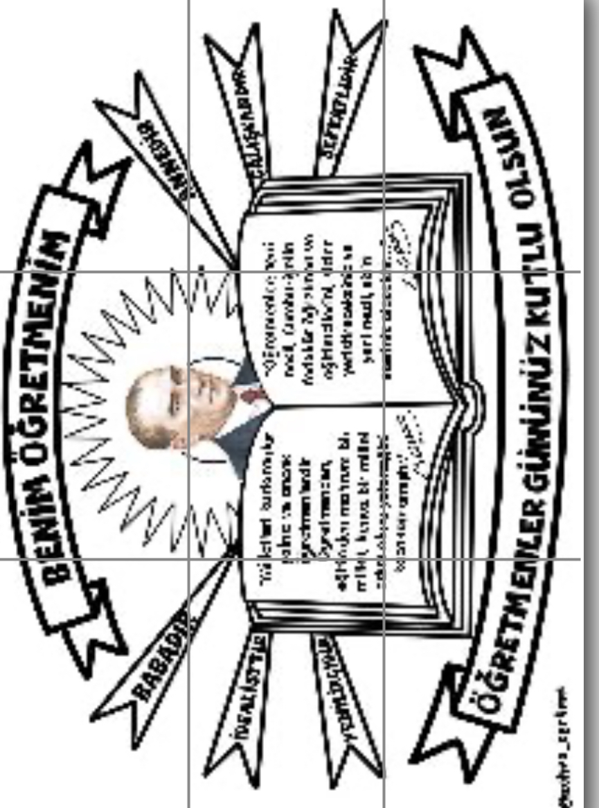  RENKSİZ 9 A4 Ben Öğretmenim Panosu Atatürk Sözleri Kitap İçinde 