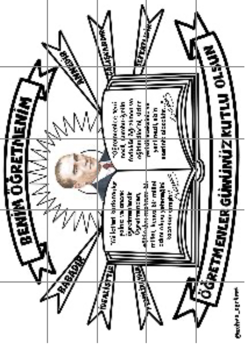  RENKSİZ 25 A4 Ben Öğretmenim Panosu Atatürk Sözleri Kitap İçinde 