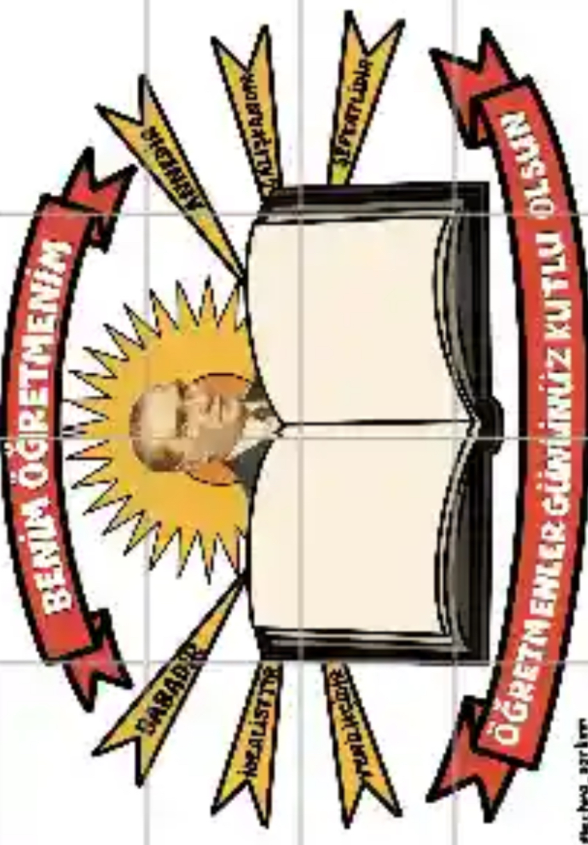  16 A4 Ben Öğretmenim Panosu Kitap Boş Şablon