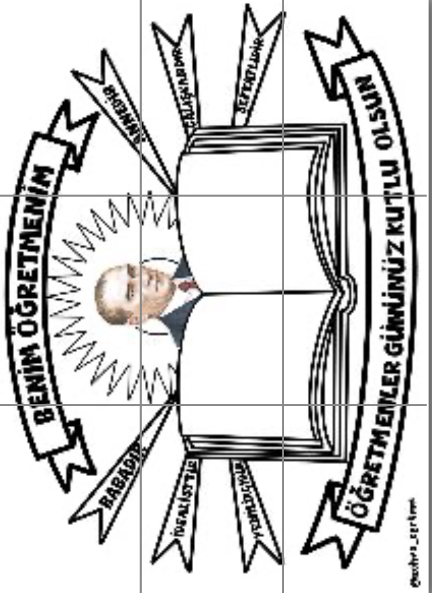  9 A4 Ben Öğretmenim Panosu Kitap Boş Şablon RENKSİZ