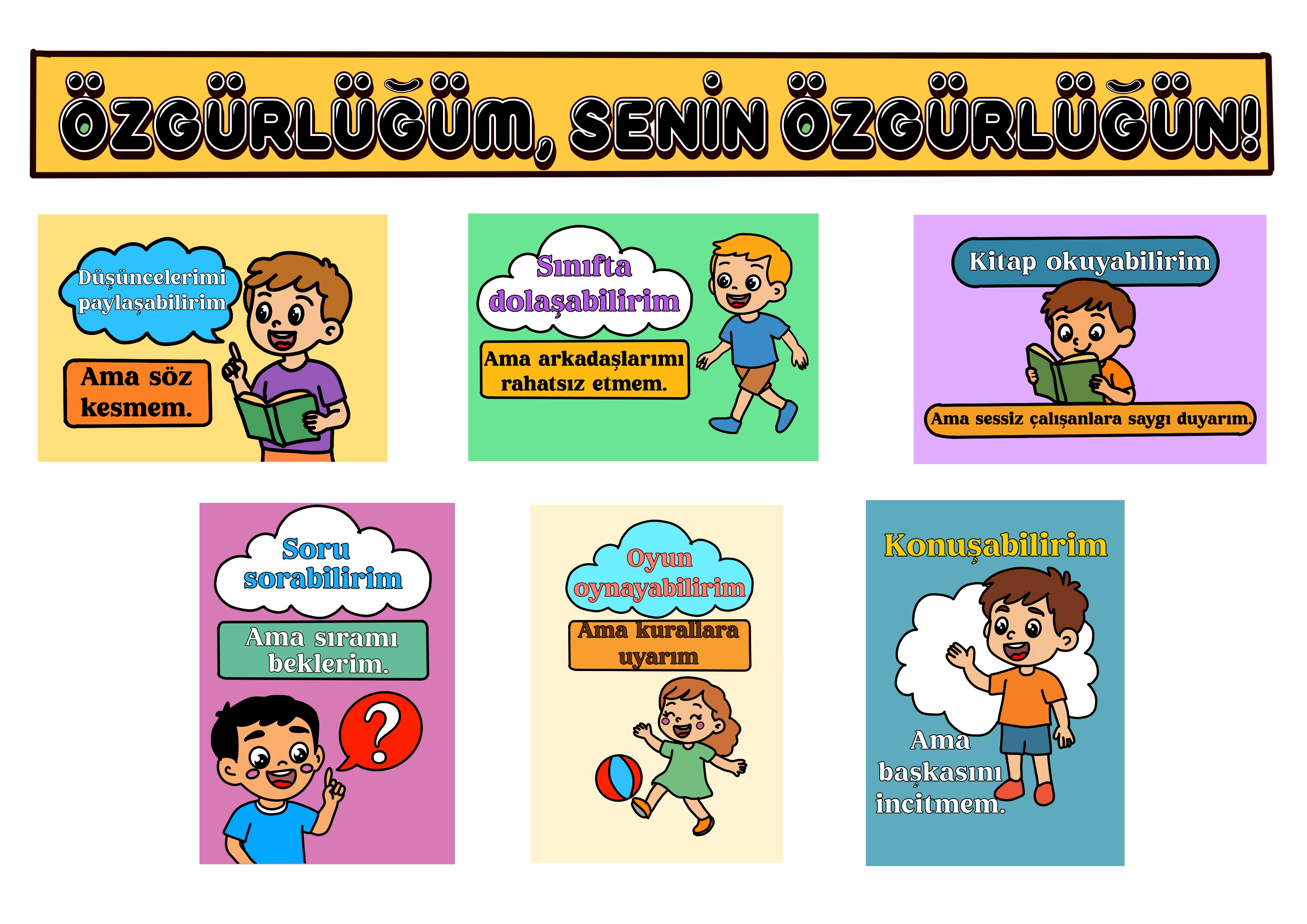 A4 Boyut Özgürlük Panosu Görselleri